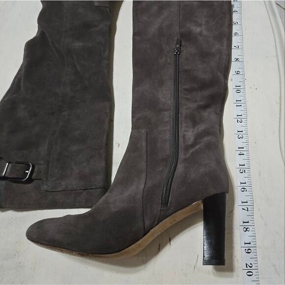 Via Spiga PArca GREY SUEDE KNEE HIGH HEELED BOOTS SIZE 6.5 - Picture 10 of 13